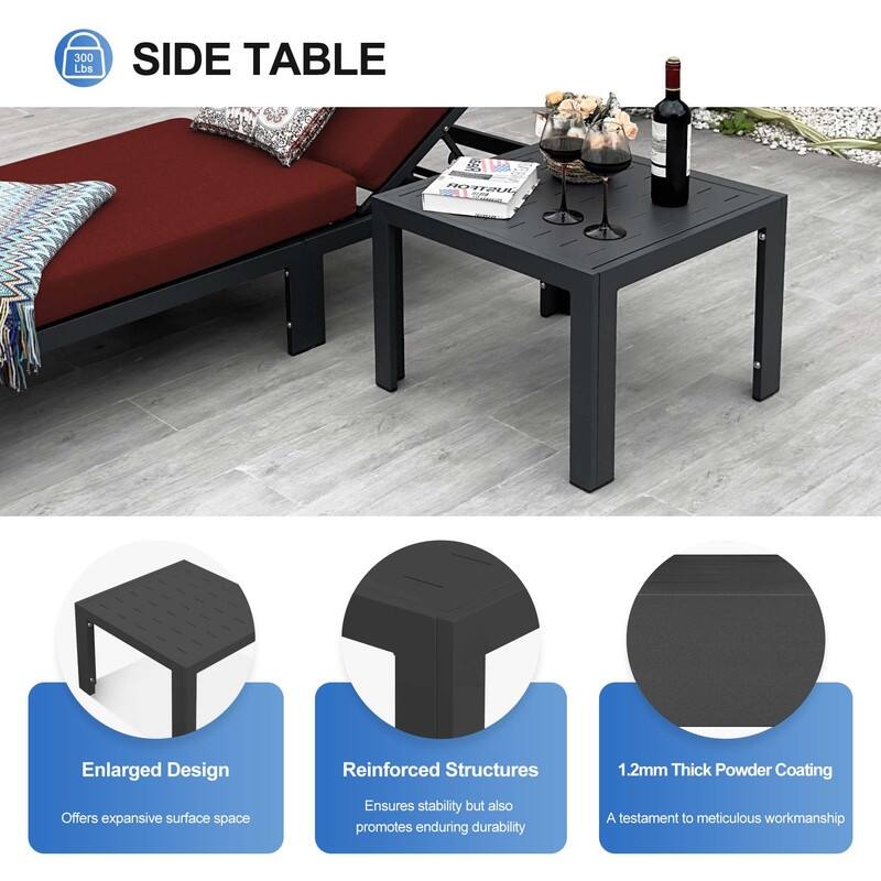 FINCATI Oversized Modular Aluminum Outdoor Furniture Set, 29" Deep Wide Sectional Seating Aluminum Patio Set with Coffee Tables