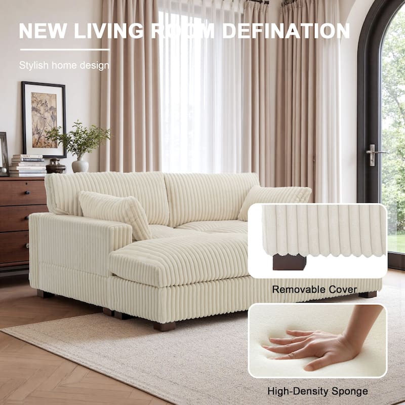 Oversized U-shaped Plush Modular Sectional Sofa Set