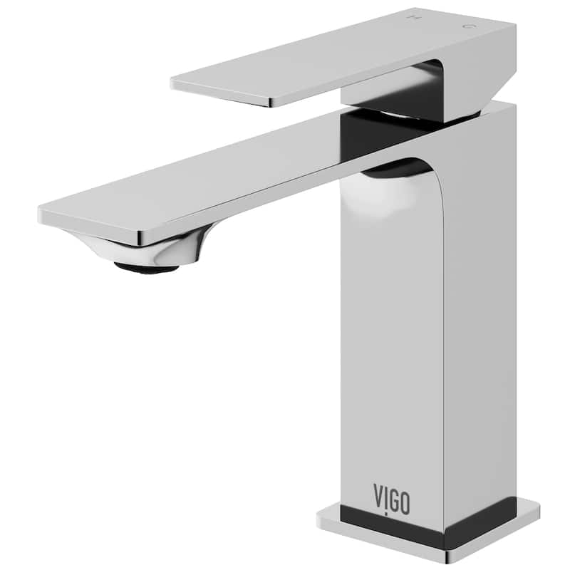 VIGO Dunn 6" H Single Handle Single Hole Bathroom Faucet - Without Extras - Chrome