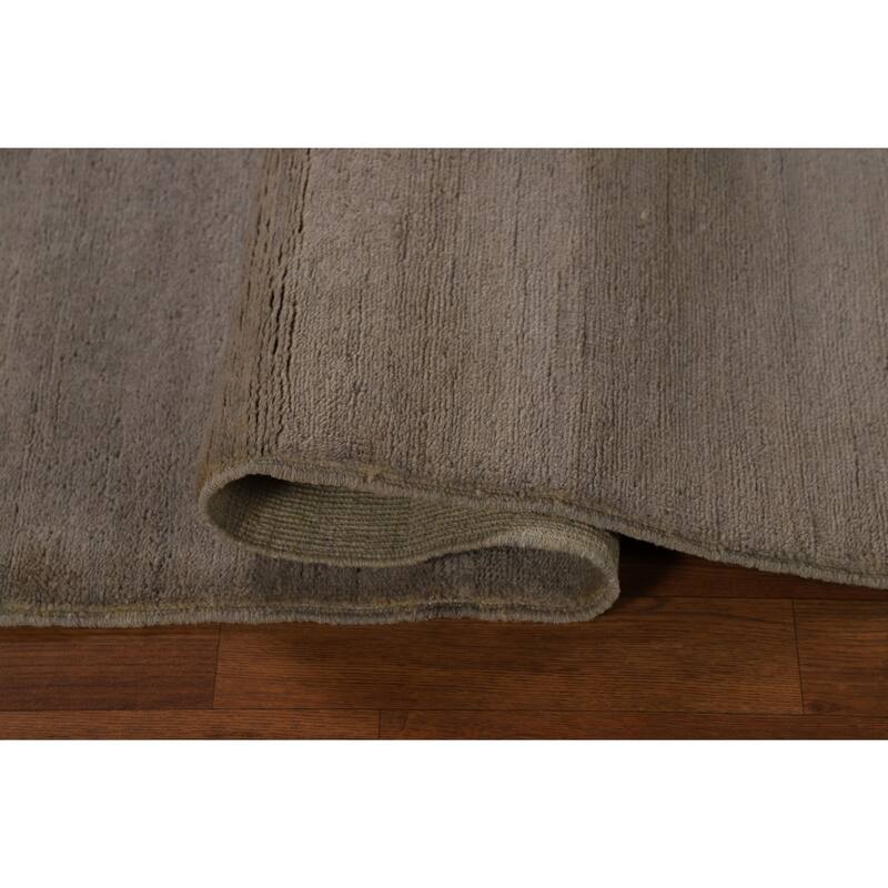 Hand Knotted Oriental 100% Wool Carpet Modern Modern Brown Gabbeh Runner Rug - 9' 9'' X 3' 2''
