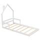preview thumbnail 42 of 52, Pine Wood House-Shaped Headboard Floor Bed with Handrails