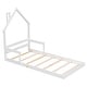 preview thumbnail 6 of 7, White Twin Size Pine House-Shaped Headboard Floor Bed with Handrails