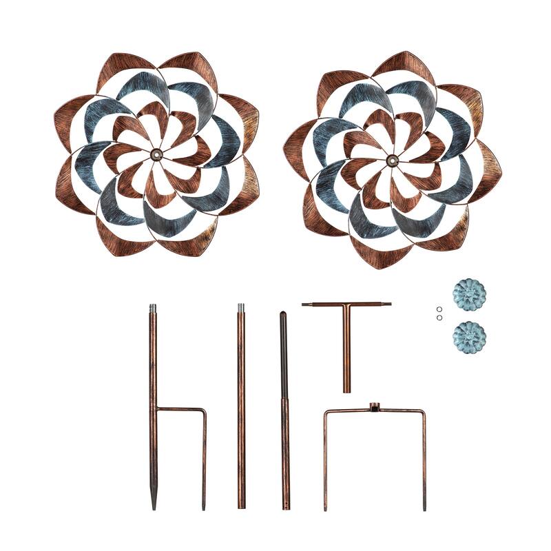 75"H Blue & Copper Edge Wind Spinner