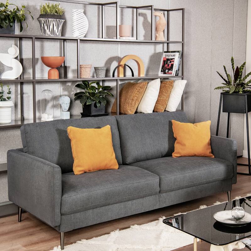 Costway 76.5'' Fabric Sofa Couch Living Room Small Apartment Furniture