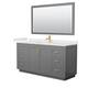 Option Dark Gray, Gold Trim, White Quartz Top