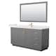 Option Dark Gray, Gold Trim, White Quartz Top