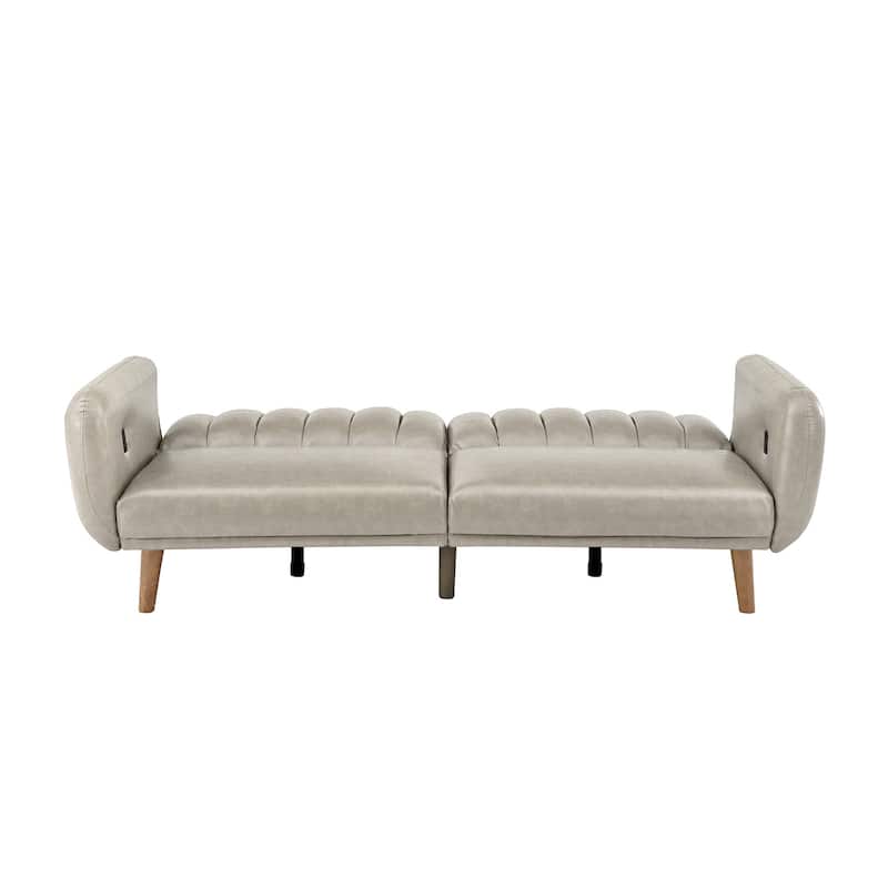 Sogndal Upholstered Convertible Split-Back Futon Sofa Bed with USB Charging Ports by iNSPIRE Q Modern
