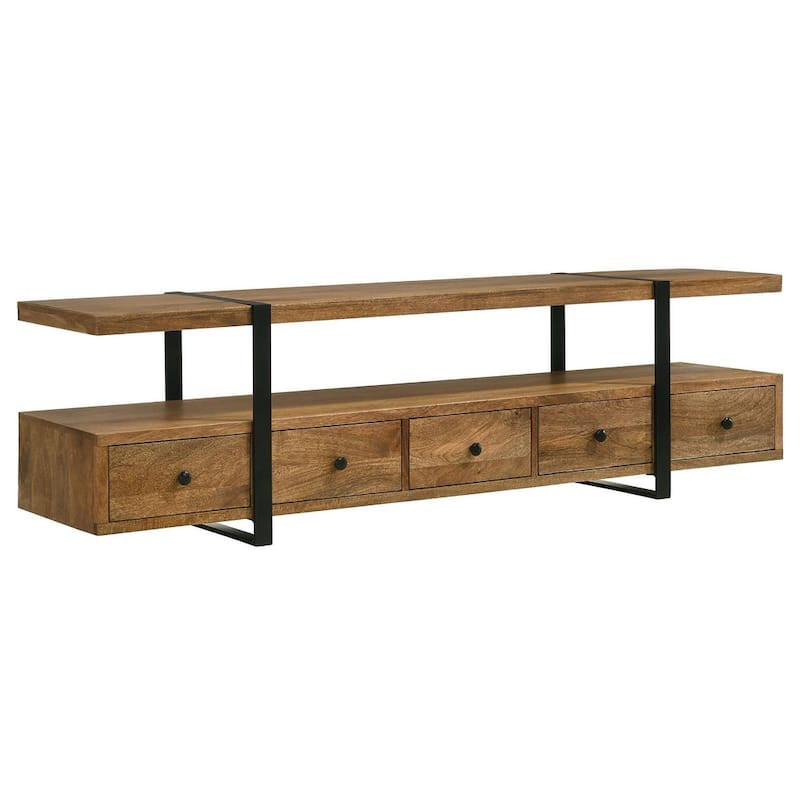 Ashenbury Brown and Gunmetal 4-drawer TV Stand