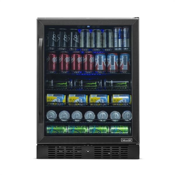 Shop Newair 177 Can Built In Refrigerator Beverage Cooler Under Counter Fridge Black Stainless Steel Overstock 29358336