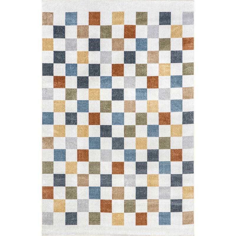 Nuloom Naya SpinClean Checkered Machine Washable Area Rug