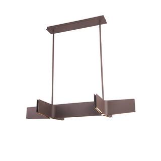 7-Light Sand Coffee Double Cross Frame LED Light Fixture