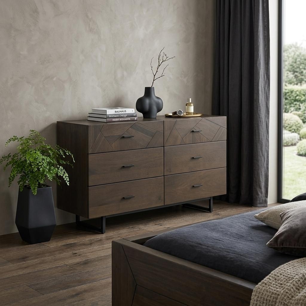 dark brown double dresser HomeRoots 60