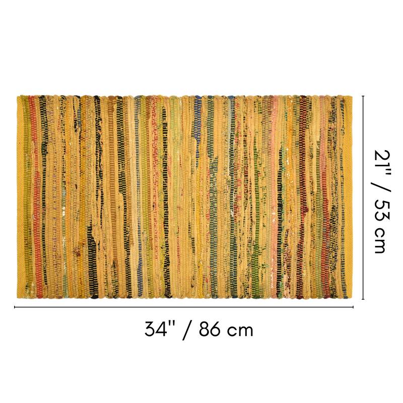 Fabstyles Premium Cotton Handmade Area Rag Rug Living Room, Hallway
