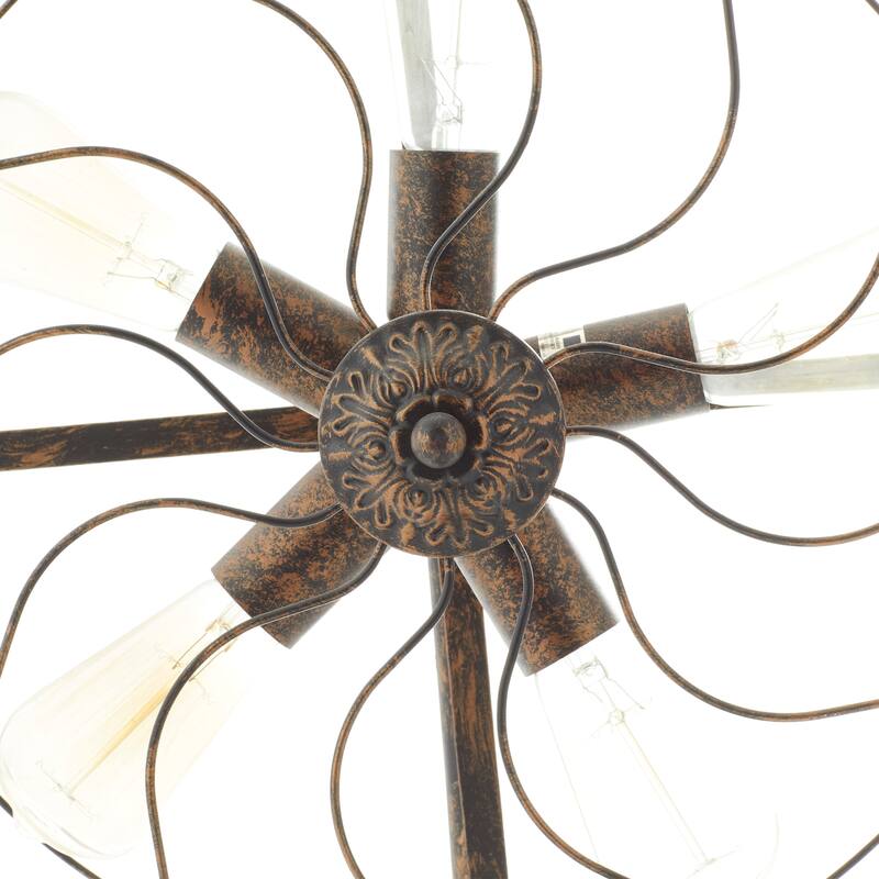Bronze Metal Vintage Fan Shape 5 Light Accent Lamp - 18 x 24