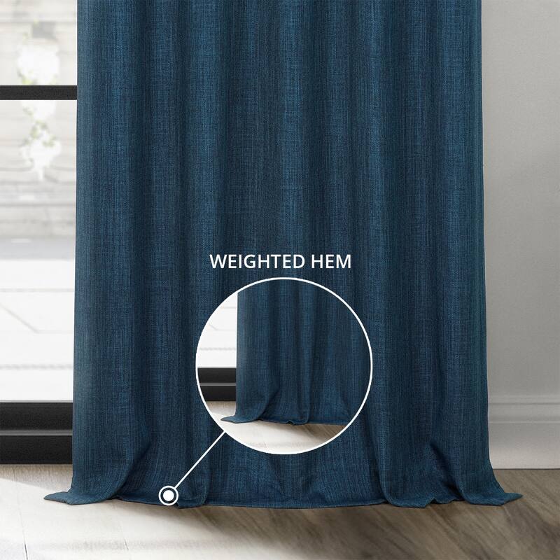 Exclusive Fabrics Grommet Textured Faux Linen Room Darkening Curtains for Bedroom & Living Room Curtains (1 Panel)