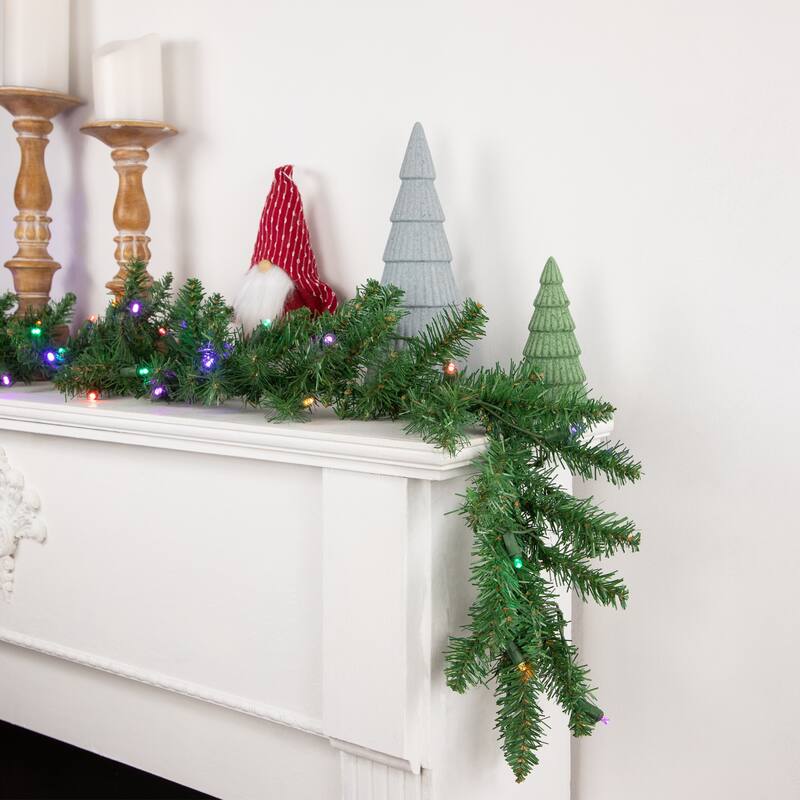 9' x 12" Pre-Lit Winona Fir Artificial Christmas Garland Multi LED Lights