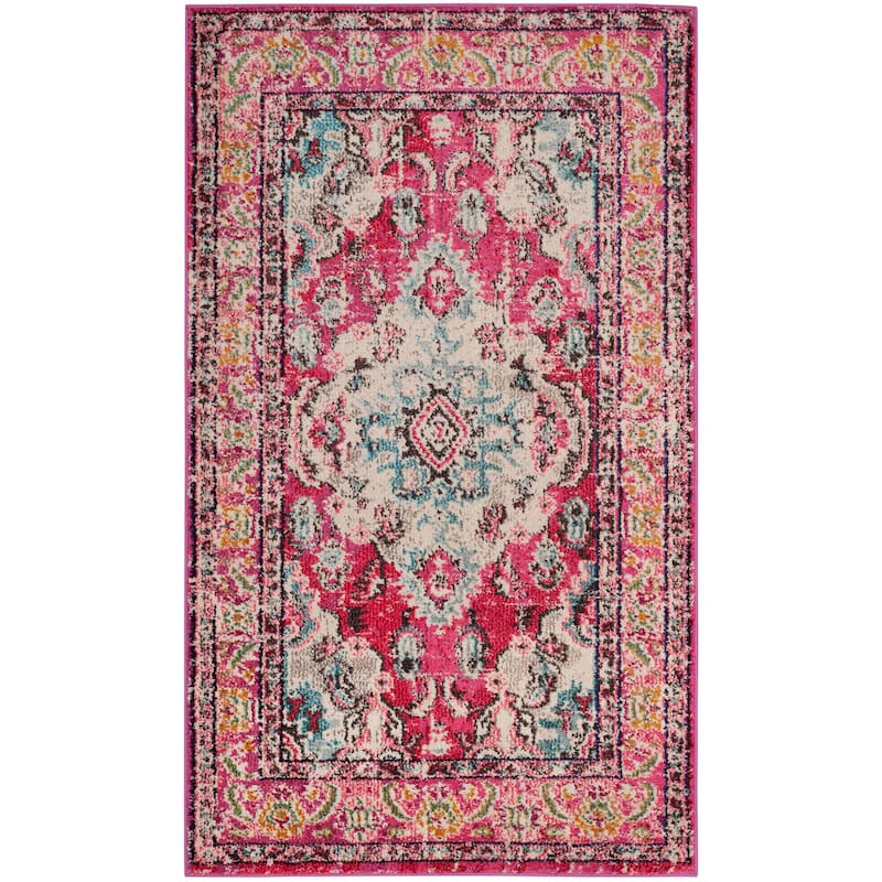 SAFAVIEH Monaco Oceane Boho Medallion Distressed Area Rug