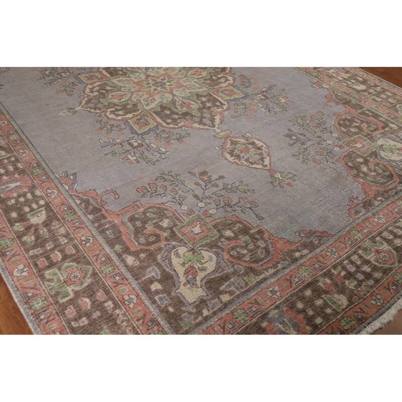 Gray Tabriz Persian Area Rug Hand-Knotted Wool Carpet - 8'3"x 11'1"