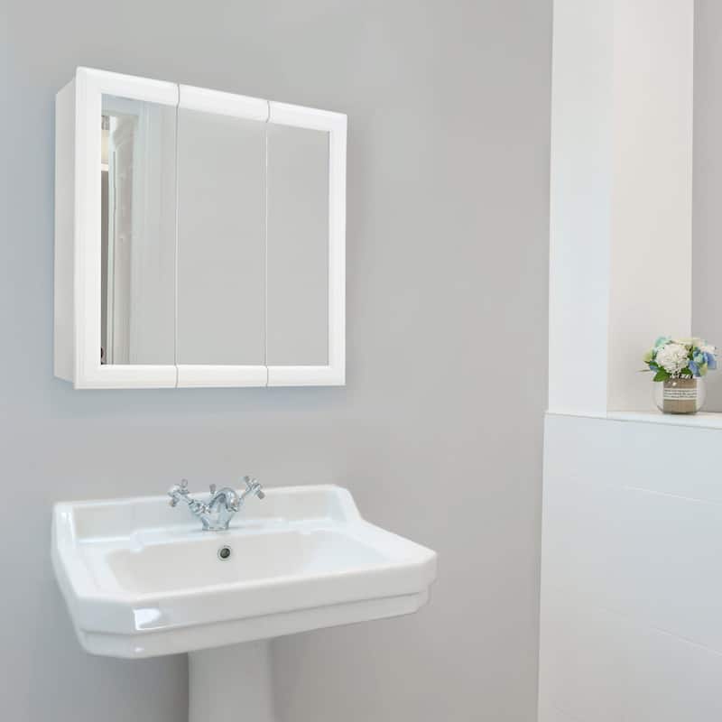Design House 535849 Wyndham 24" x 24" Framed 3 Door Medicine Cabinet