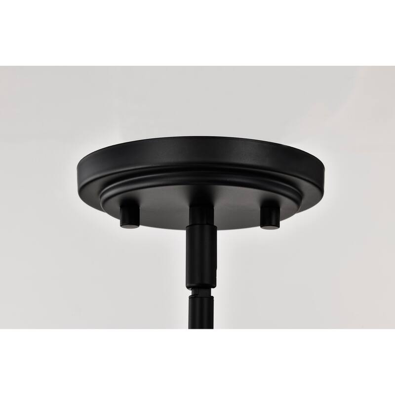 Solara Mini Pendant Matte Black Finish Frosted Ribbed Glass - Matte Black