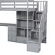 preview thumbnail 26 of 80, Multifunctional Wood Twin Size Loft Bed with L-Shaped Desk and Storage Staircase, Loft Bed Frame with Cabinet and Drawers