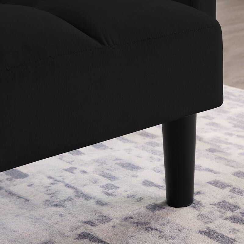 Velvet Futon Couch Sofa Lounge Sofa with Adjustable Backrest, Convertible Folding Sofa Bed Sleeper Sofa