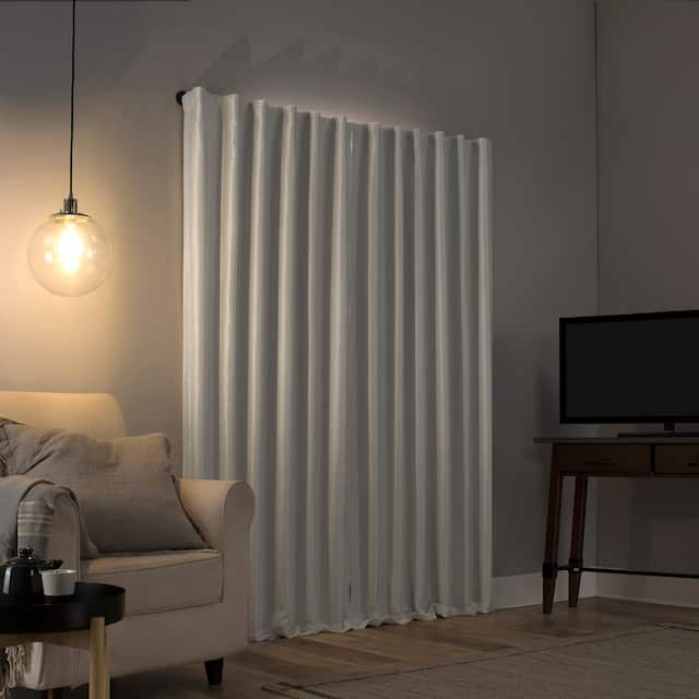 Sun Zero Evelina Faux Dupioni Silk Blackout Curtain Panel, Single Panel