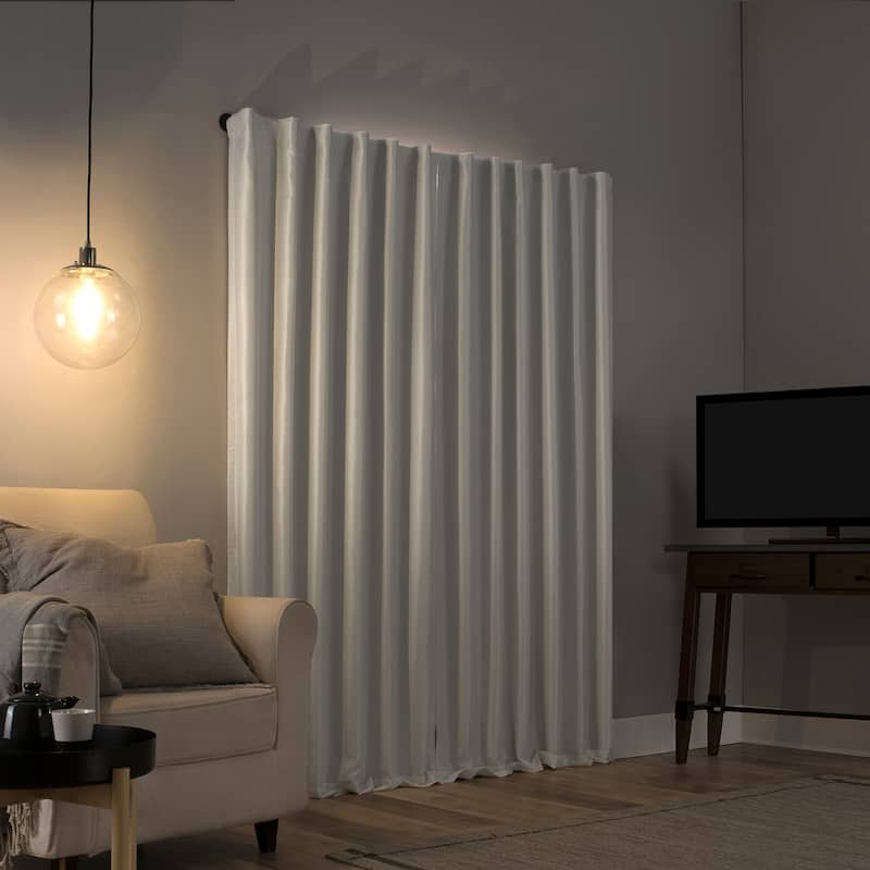 Sun Zero Evelina Faux Dupioni Silk Blackout Curtain Panel, Single Panel
