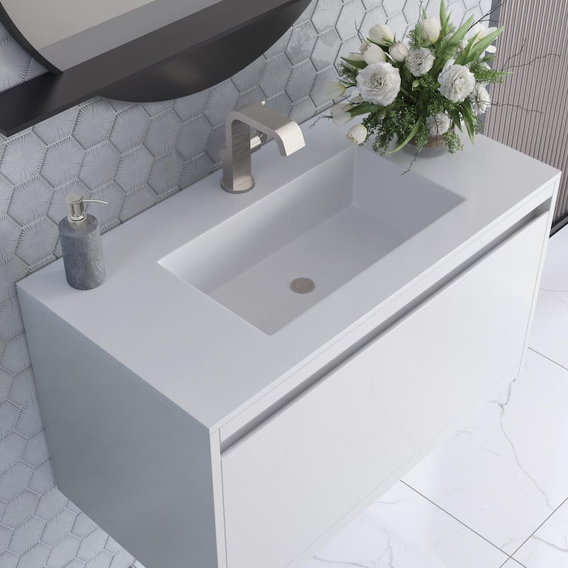 James Martin Vanities 805-V35.4-GW Mantova 36" Wall Mounted Single