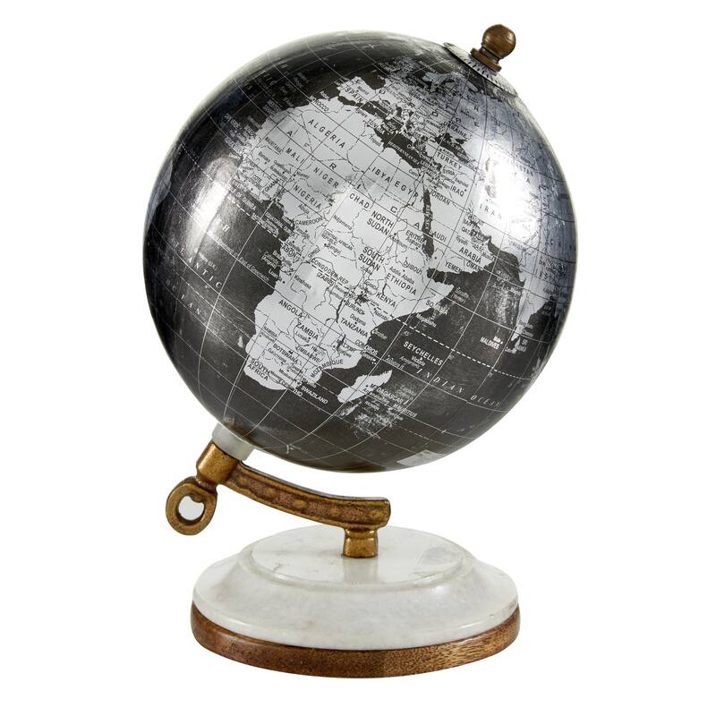 Multi Colored or Black Plastic Globe with Marble Base