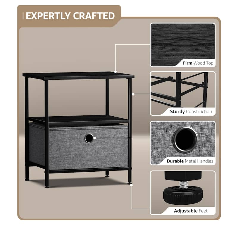 Sorbus 1 Drawer Nightstand Shelf