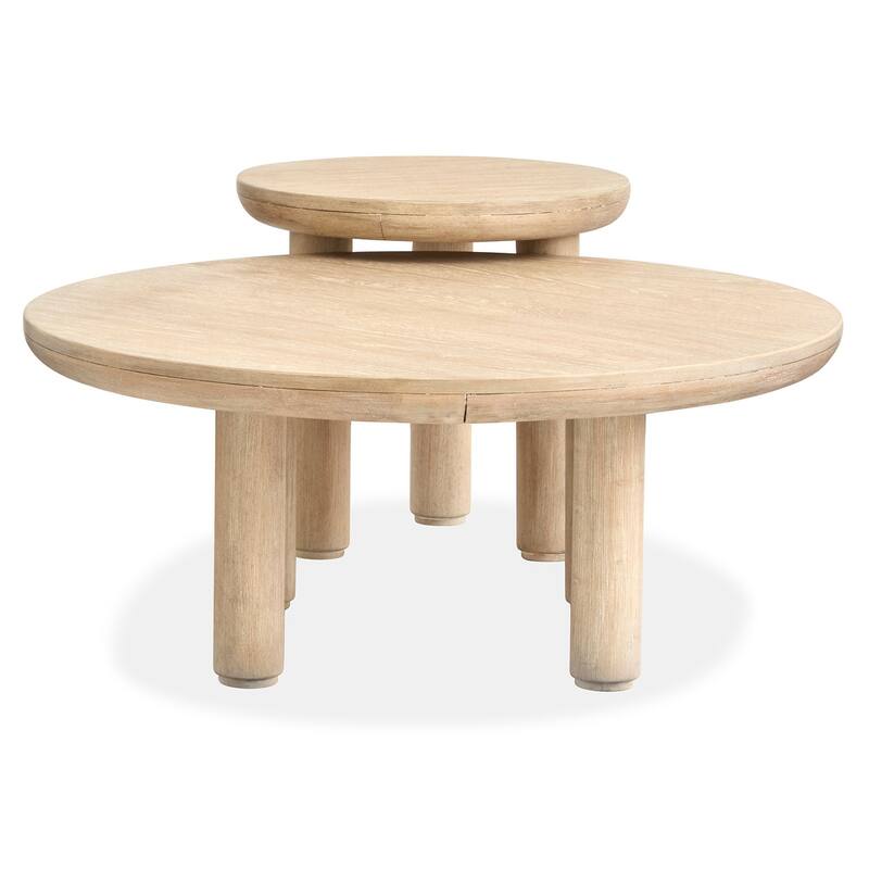 Salt Life Home Sunset Cove Sanibel Brown Nesting Cocktail Table with Casters - 38''W x 38''D x 16''H