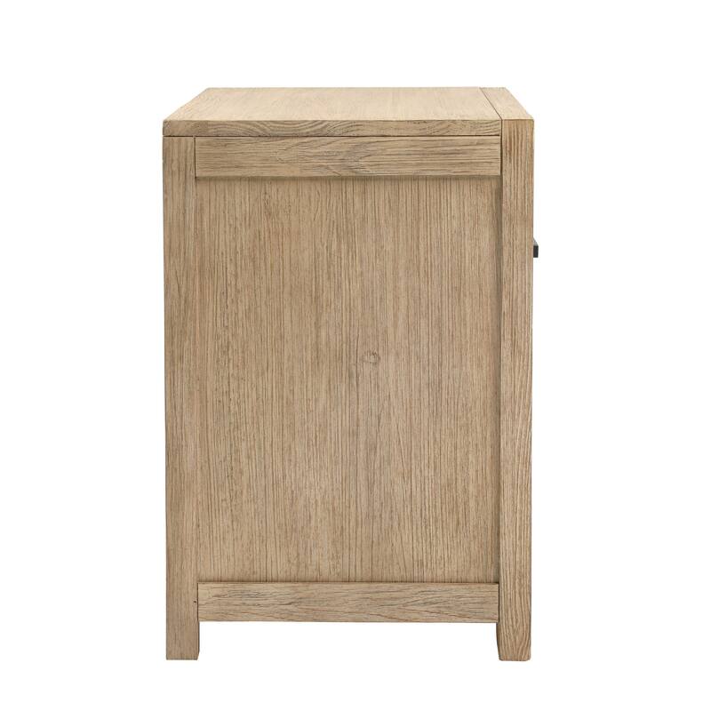 Rowena Single Drawer Pine Wood Nightstand, Light Warm Wash