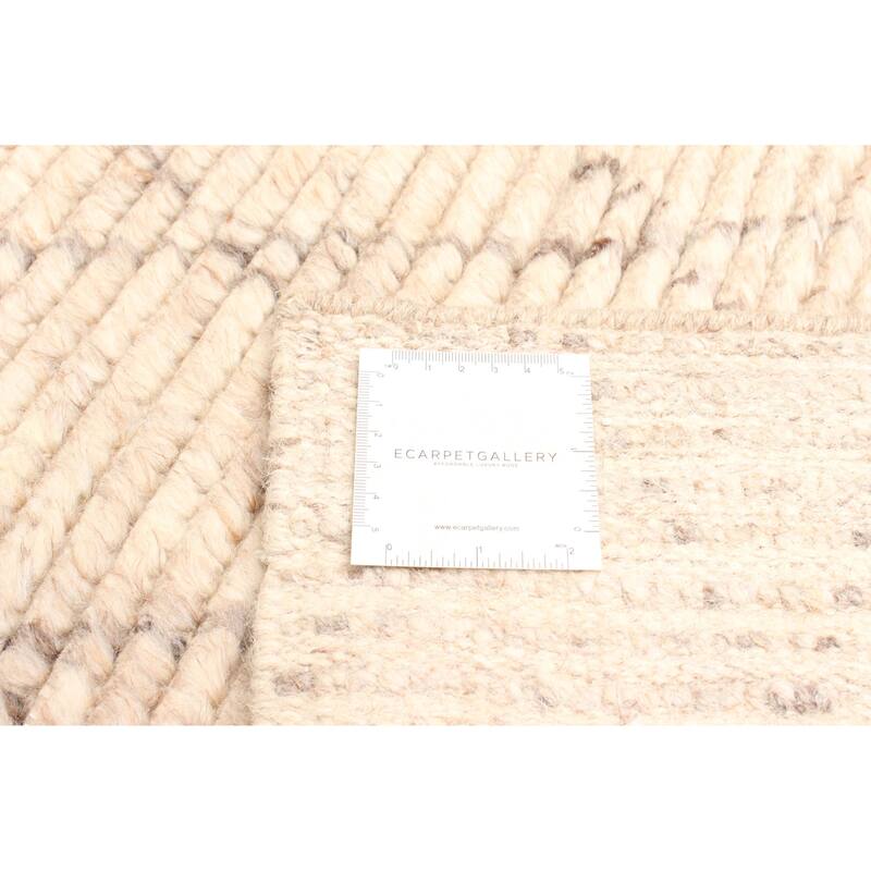 ECARPETGALLERY Hand-knotted Tangier Beige Wool Rug - 5'4 x 8'0