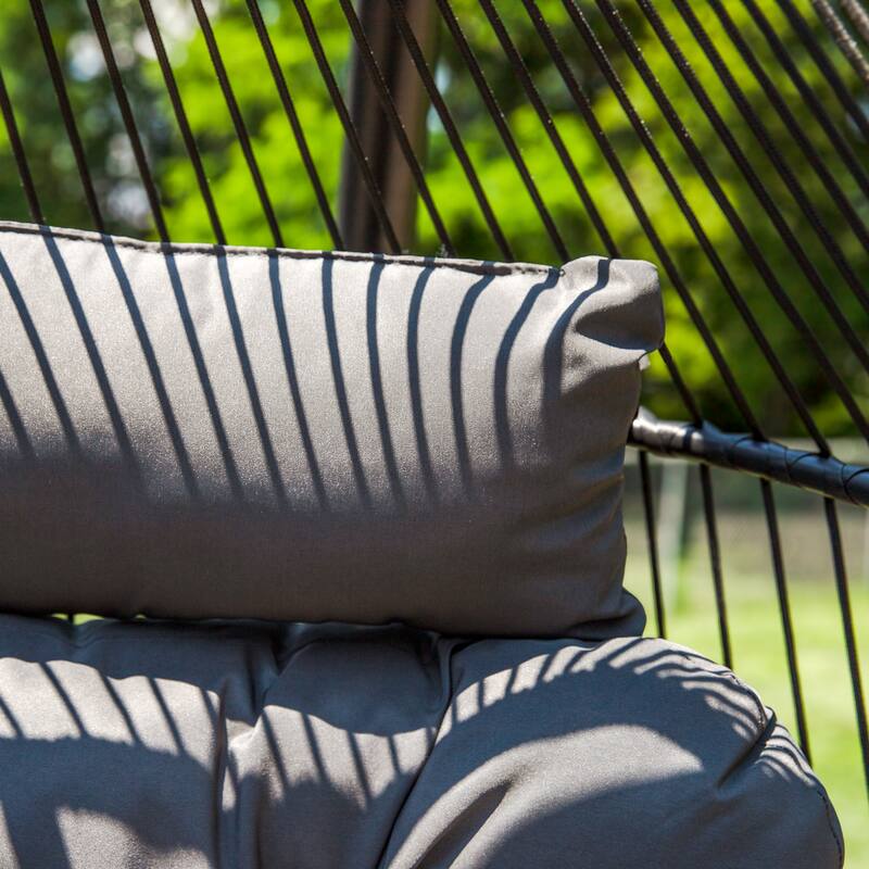 Andrei Double Hanging Egg Chair with Cushion - Dark Gray