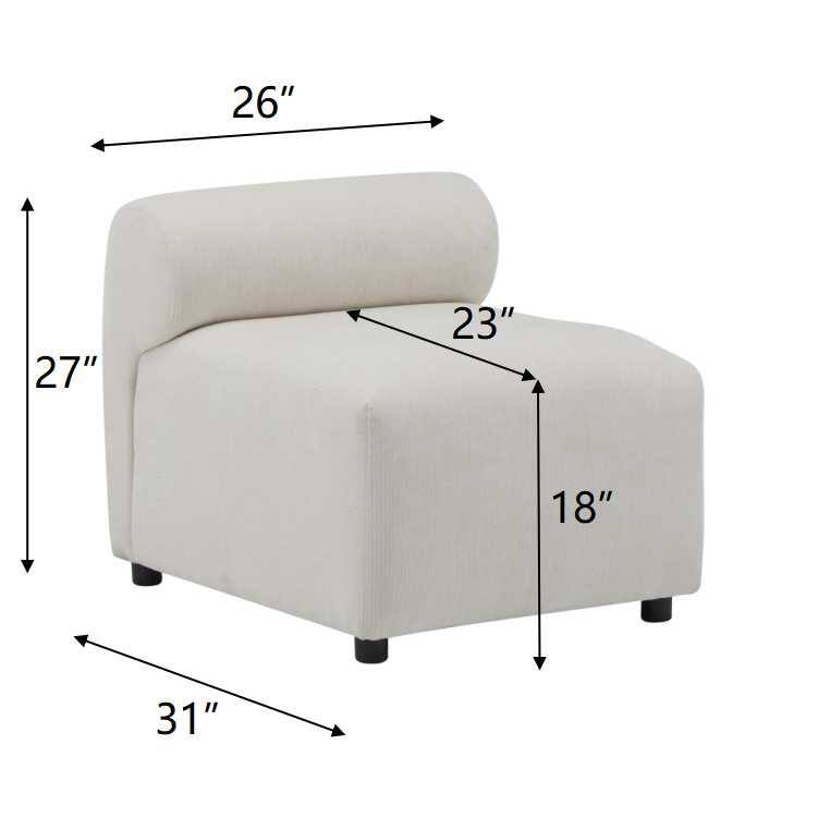 78" Fabric 3-Piece Modular Sectional Sofa with High-Resilience Foam, Sinuous Springs, and Solid Wood Frame