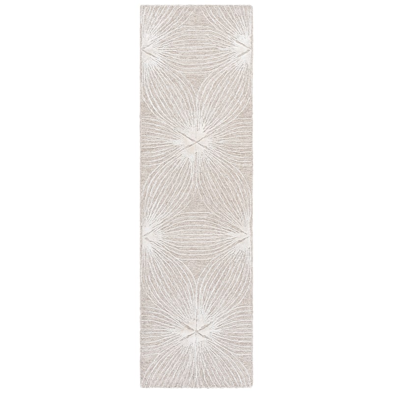 SAFAVIEH Handmade Glamour Cornelia Wool Rug - 2'3" x 8' Runner - Beige/Ivory