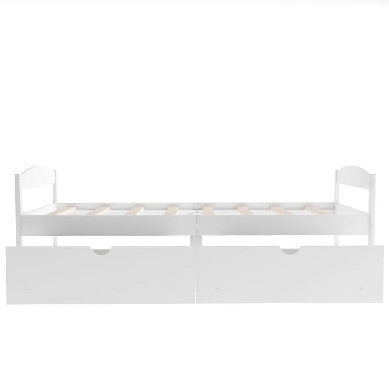 Twin Size Platform Bed, With Two Drawers