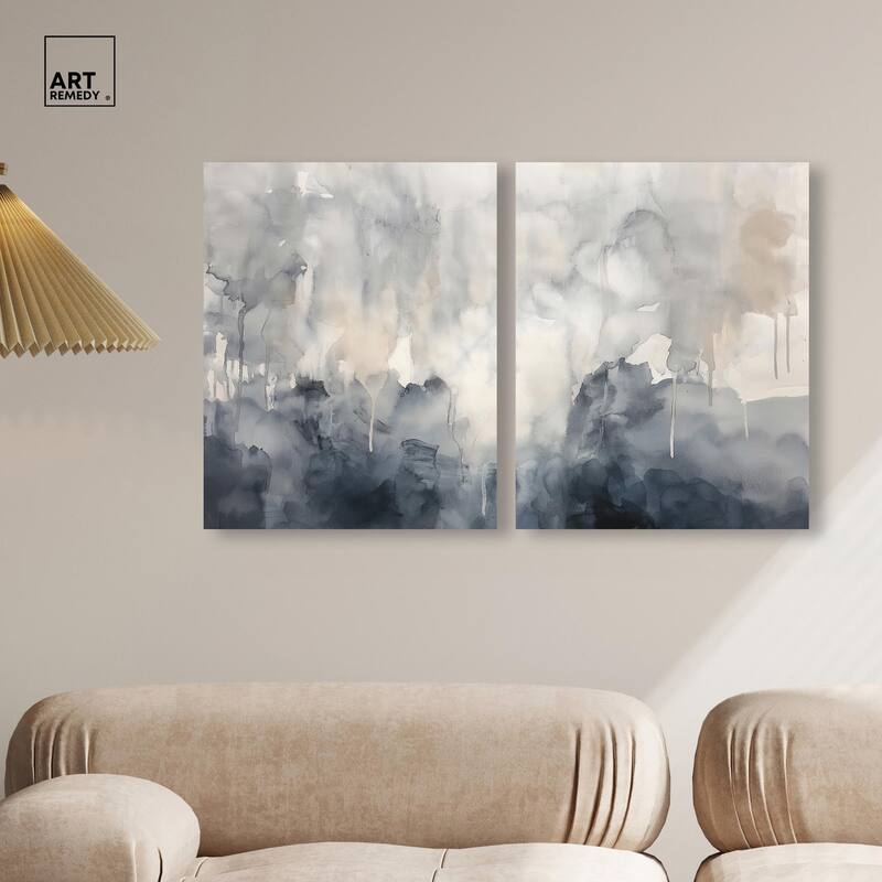 Muted Ocean Hues Canvas Set of 2 by Art Remedy, Gallery Wrapped