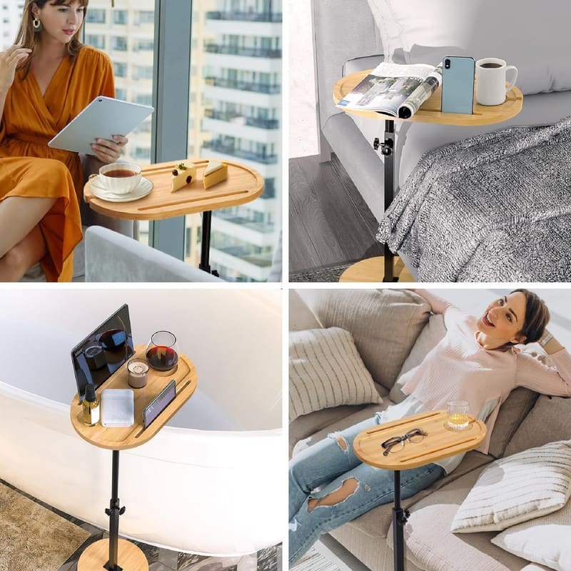 Bamboo Large Swivel TV Tray Table - 20.5"L x 12.6"W x 17.5"H