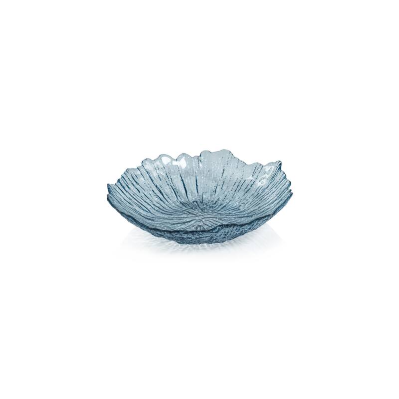 Axel Icy Sapphire Freeform Glass Serving Bowls, Set of 6