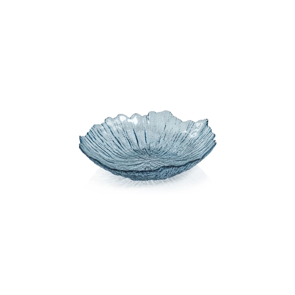 Axel Icy Sapphire Freeform Glass Serving Bowls, Set of 6