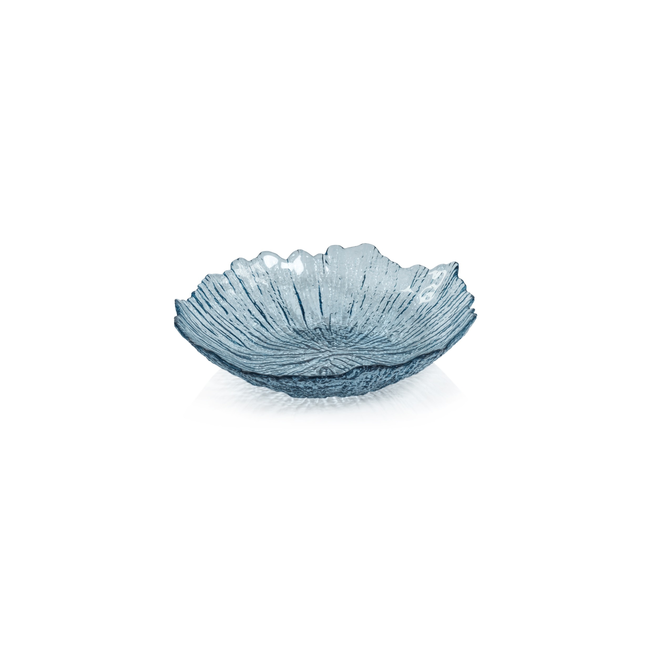 Axel Icy Sapphire Freeform Glass Serving Bowls, Set of 6