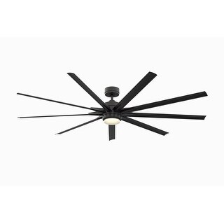 Fanimation Odyn 84 inch Indoor/Outdoor Smart Ceiling Fan with LED CCT Select Light Kit and Remote - Black