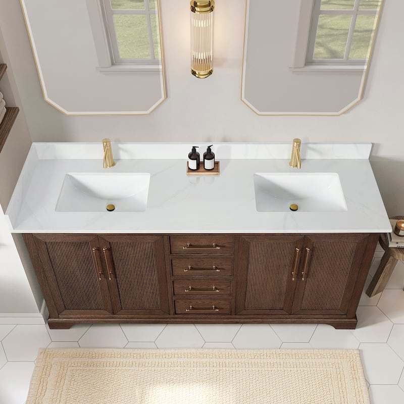 Tokyo Bath Vanity with Quartz Stone Top without Mirror
