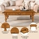 preview thumbnail 42 of 55, Rectangular 47" Wooden Coffee Table with Storage Drawer, Vintage Cocktail Table with Solid Wood Legs for Living Room Elegance