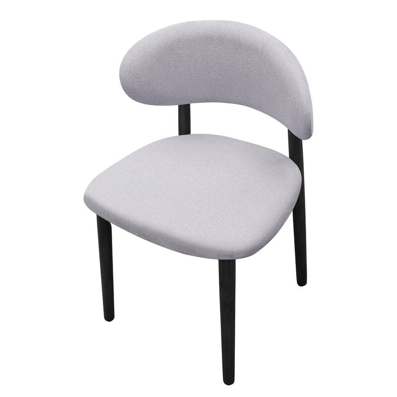 Set of 4 Washed Blue Upholstered Dining Chairs