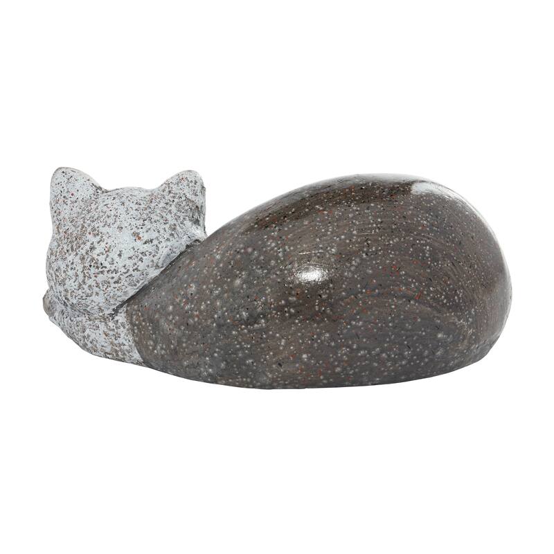 Gray Polystone Indoor Outdoor Cat Decorative Garden Sculpture