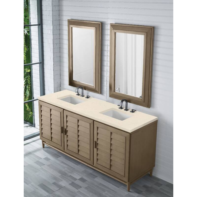 James Martin Vanities Portland 72" Double Basin Hardwood Vanity Set