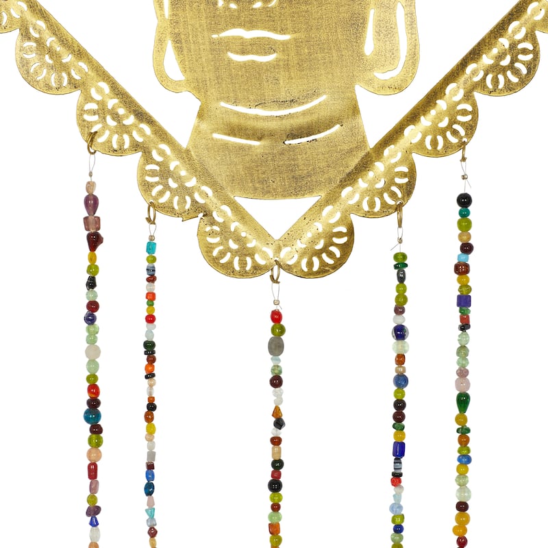 Gold Iron Eclectic Windchime 30 x 14 x 1 - 14 x 1 x 30